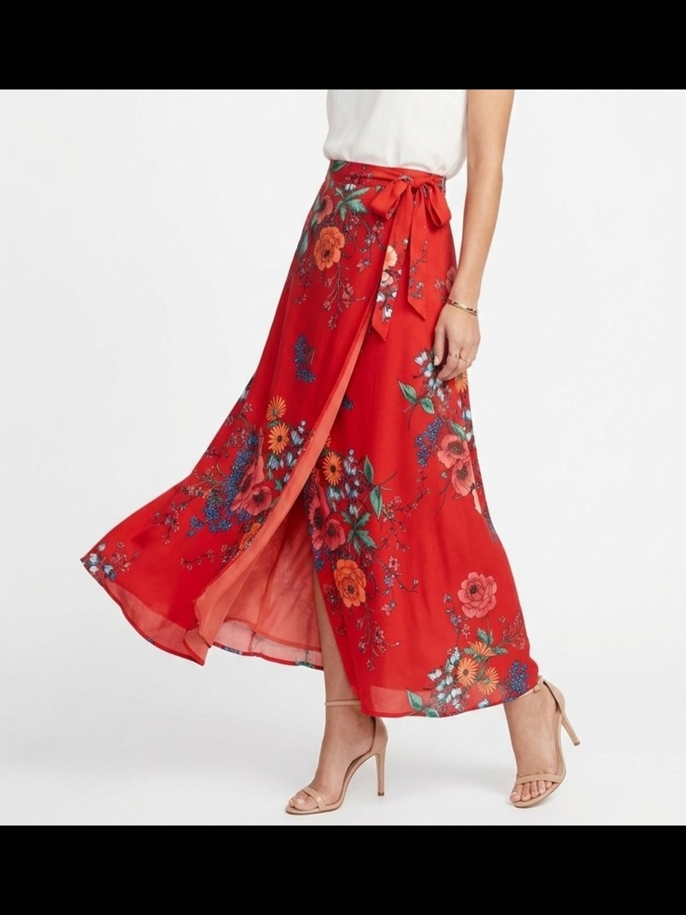 Lulus Floral Wrap Maxi Skirt - Size M